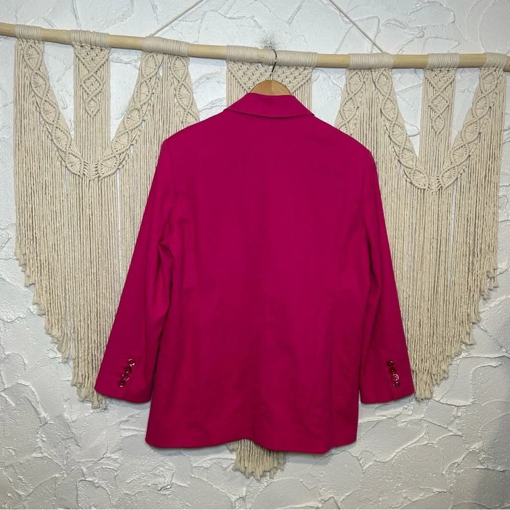 Aritzia Babaton fuchsia oversized blazer 100% Cotton Women’s Size Small - Picture 12 of 16
